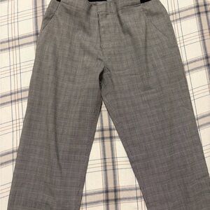 Uniqlo Women Gray Checkered Dress Pants